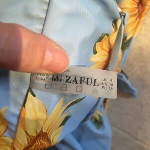 Zaful Light Blue Dress with Sunflower Design